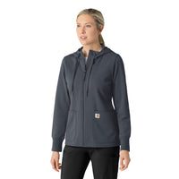 Layers Women's Full Zip Waffle Hoodie Approaching Storm