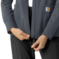 Layers Women's Full Zip Waffle Hoodie Approaching Storm side view