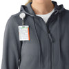 Layers Women's Full Zip Waffle Hoodie Approaching Storm hemline detail