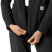 Layers Women's Full Zip Waffle Hoodie Black side view