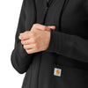 Layers Women's Full Zip Waffle Hoodie Black front detail