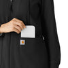 Layers Women's Full Zip Waffle Hoodie Black side detail 2