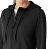 Layers Women's Full Zip Waffle Hoodie Black back detail
