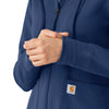 Layers Women's Full Zip Waffle Hoodie Navy front detail