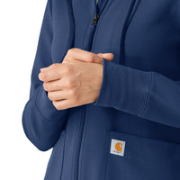Layers Women's Full Zip Waffle Hoodie Navy front detail
