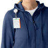 Layers Women's Full Zip Waffle Hoodie Navy hemline detail