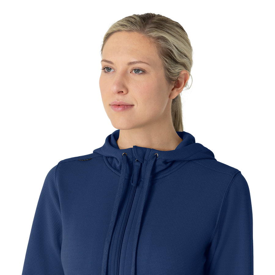 Carhartt Women's Full Zip Waffle Hoodie - Navy