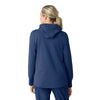 Layers Women's Full Zip Waffle Hoodie Navy back view