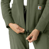 Layers Women's Full Zip Waffle Hoodie Olive side view