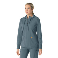 Layers Women's Full Zip Waffle Hoodie Rolling Thunder