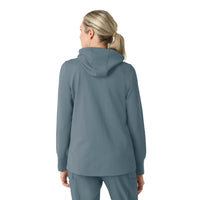 Layers Women's Full Zip Waffle Hoodie Rolling Thunder back view