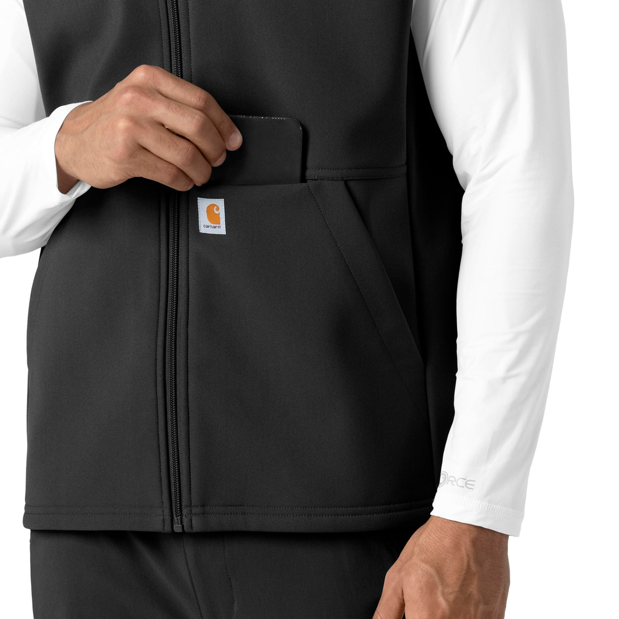 Rugged Flex Men's Bonded Fleece Vest Black side detail 2