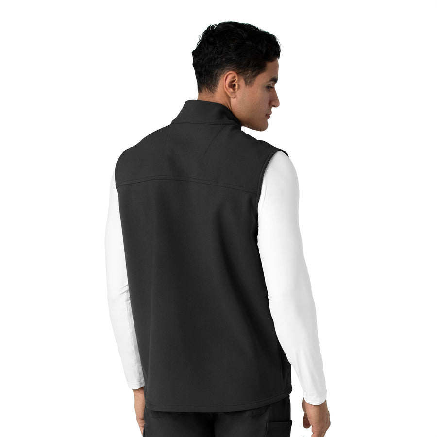 Rugged Flex Men's Bonded Fleece Vest Black back view