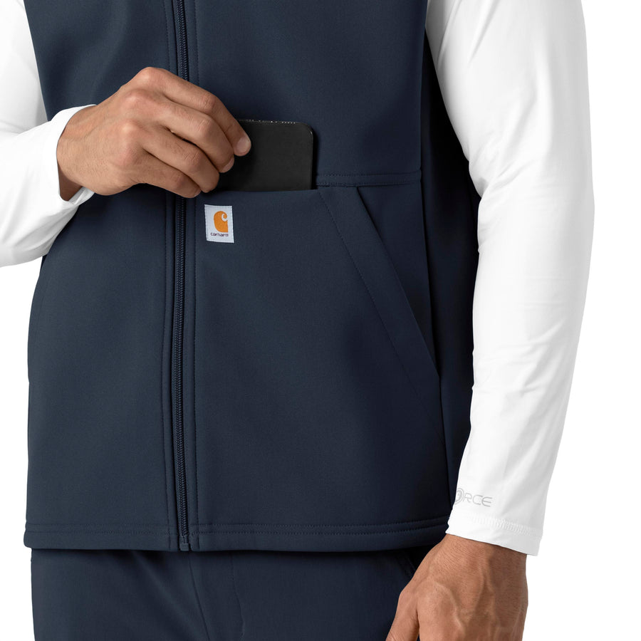 Rugged Flex Men's Bonded Fleece Vest Navy side detail 2