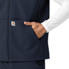 Rugged Flex Men's Bonded Fleece Vest Navy hemline detail