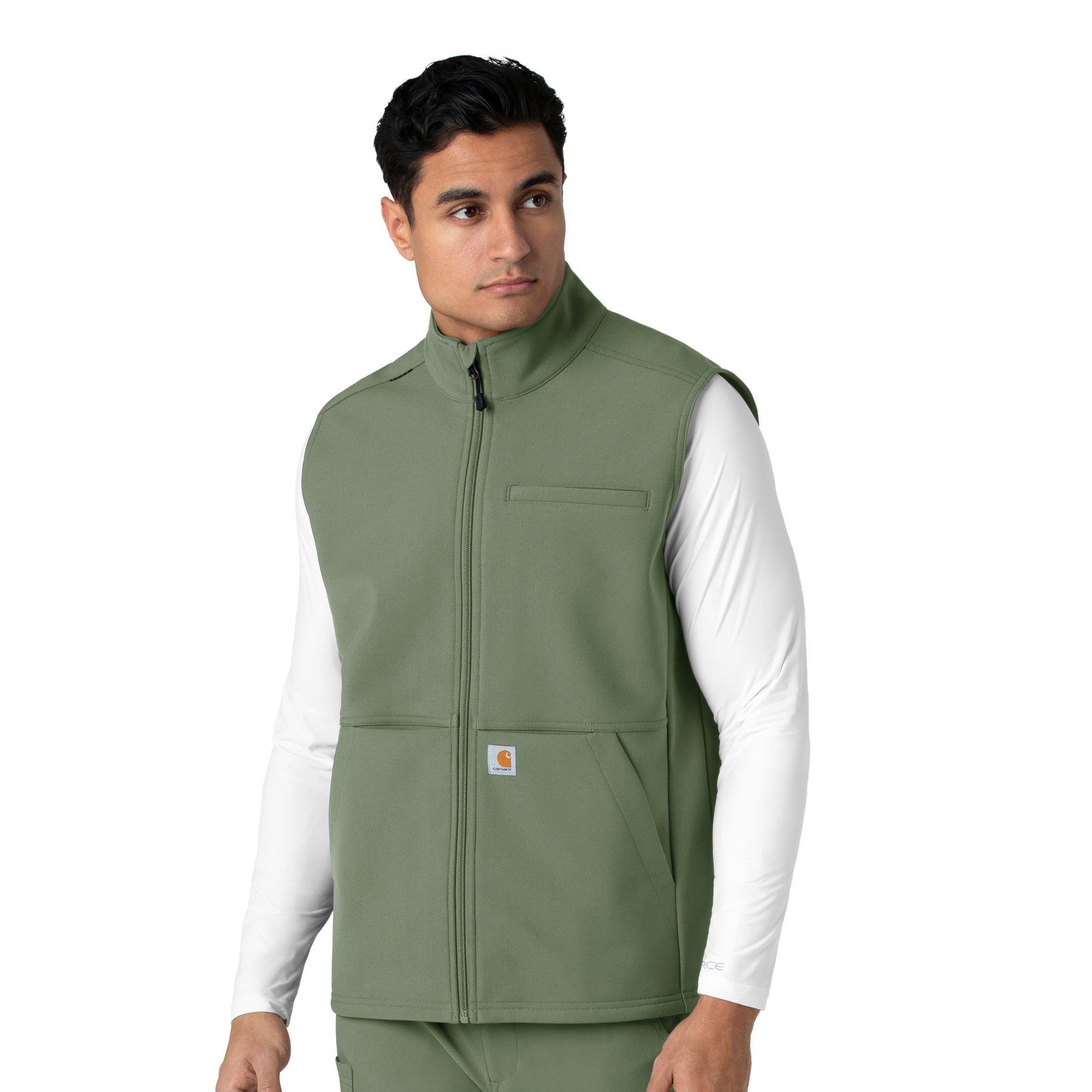Rugged Flex Men's Bonded Fleece Vest Olive side view