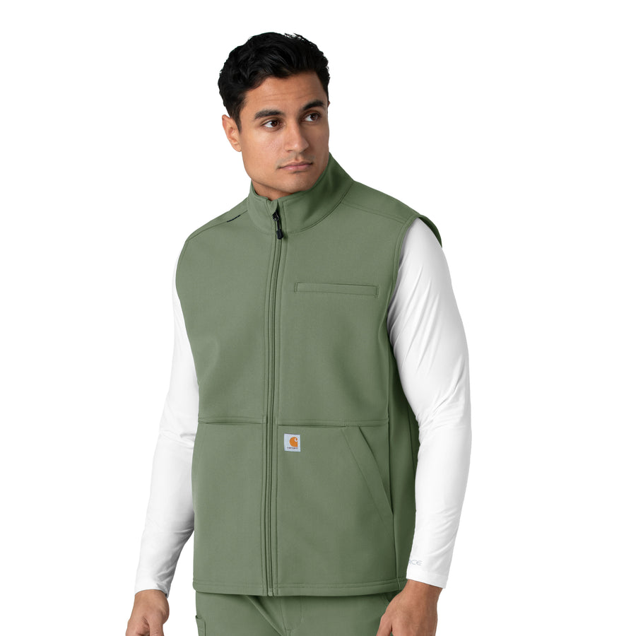 Rugged Flex Men's Bonded Fleece Vest Olive side view