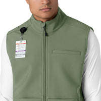 Rugged Flex Men's Bonded Fleece Vest Olive side detail 1