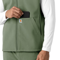 Rugged Flex Men's Bonded Fleece Vest Olive side detail 2