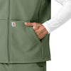Rugged Flex Men's Bonded Fleece Vest Olive hemline detail