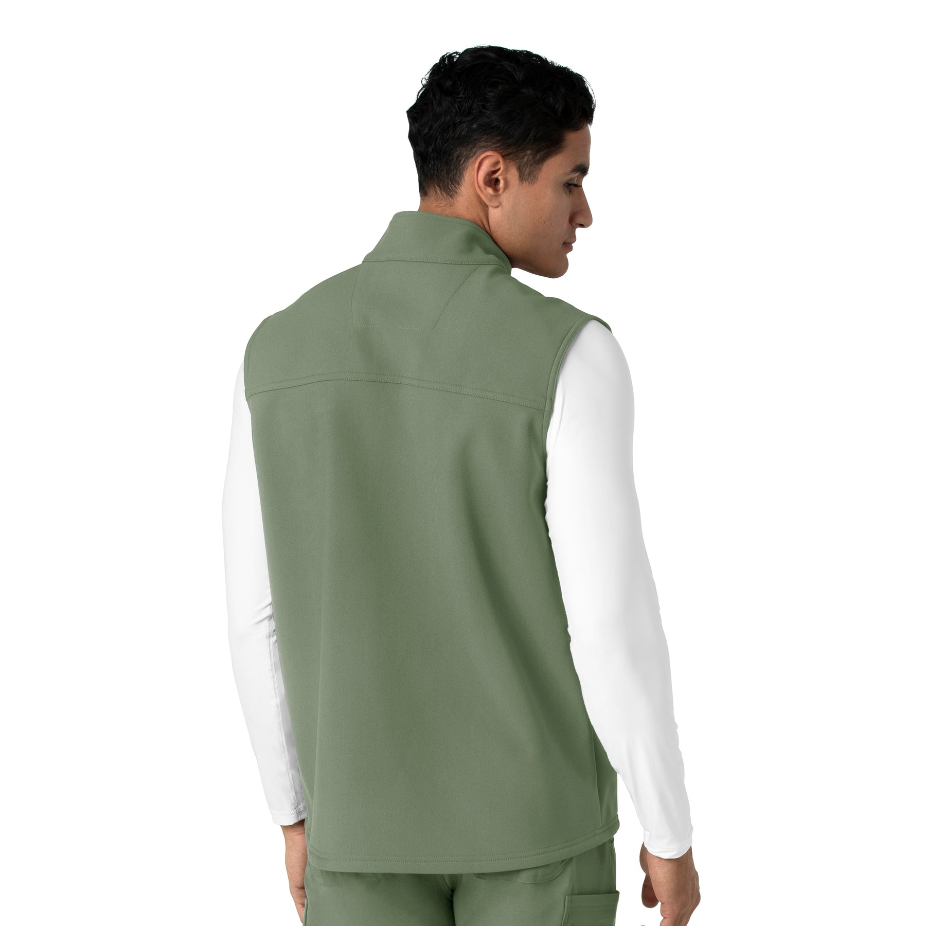 Rugged Flex Men's Bonded Fleece Vest Olive back view