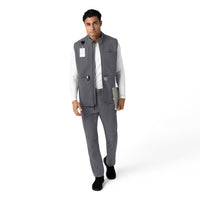 Rugged Flex Men's Bonded Fleece Vest Pewter full scrub set