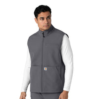 Rugged Flex Men's Bonded Fleece Vest Pewter side view
