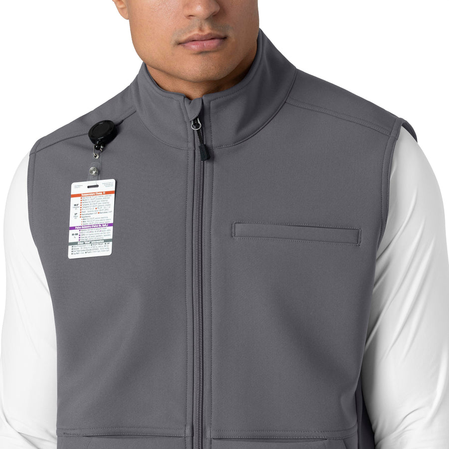 Rugged Flex Men's Bonded Fleece Vest Pewter side detail 1