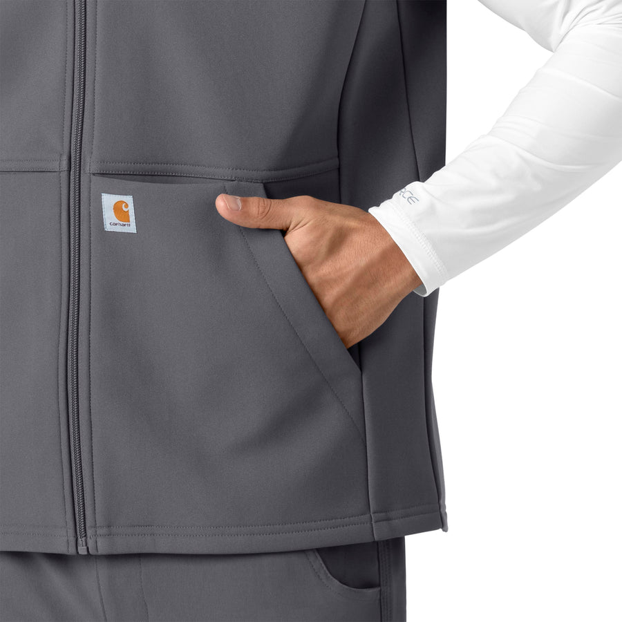 Rugged Flex Men's Bonded Fleece Vest Pewter hemline detail