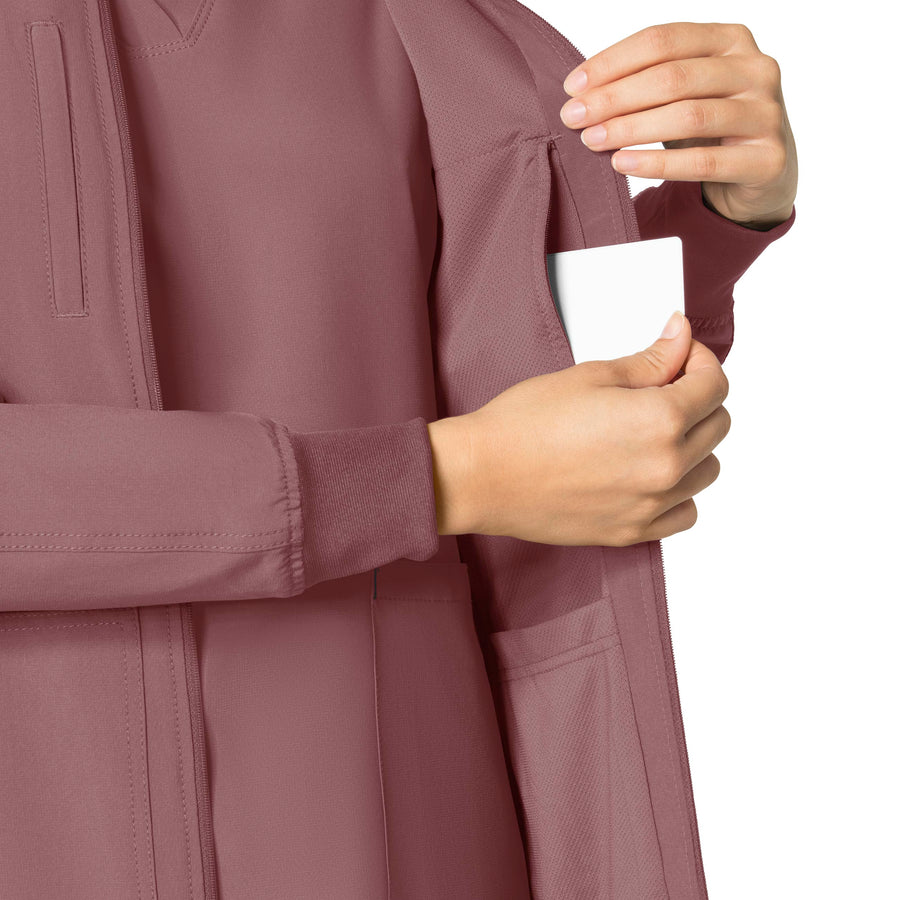 Force Cross-Flex Women's Front Zip Utility Jacket Amethyst hemline detail