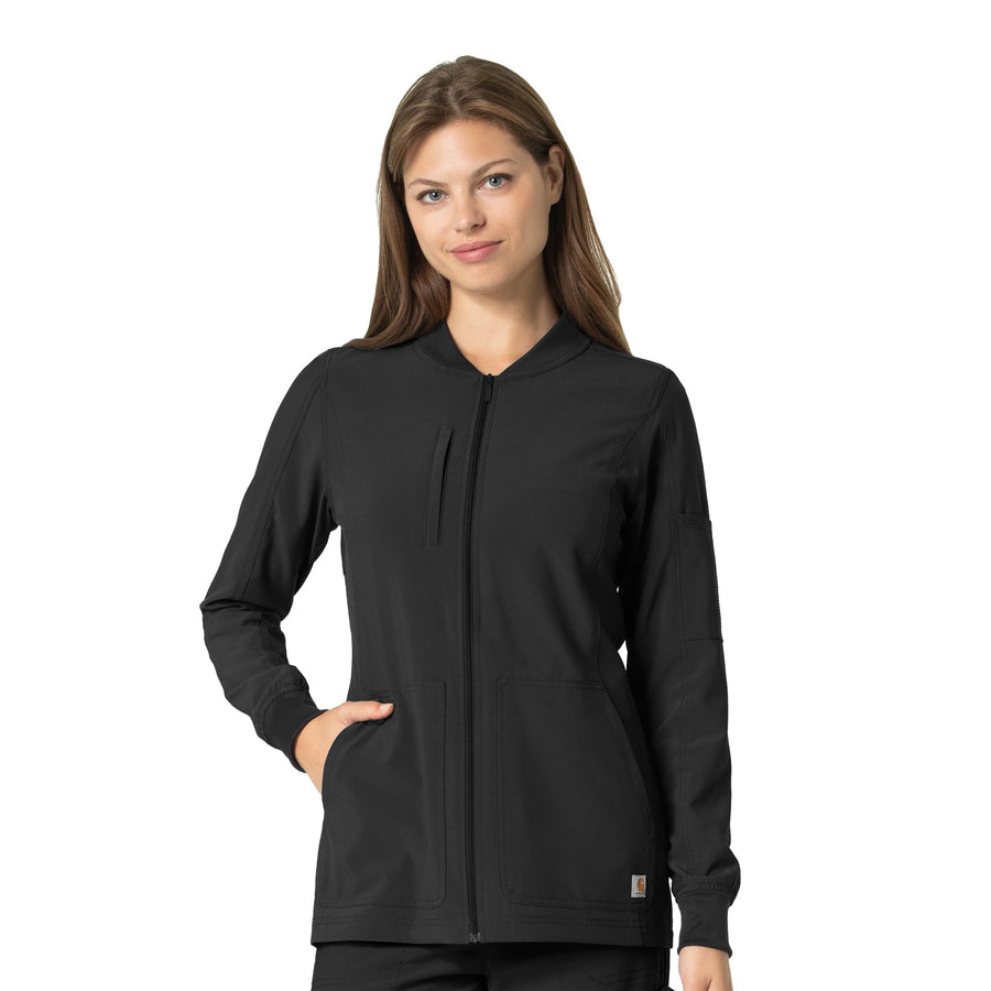 Force Cross-Flex Women's Front Zip Utility Jacket Black