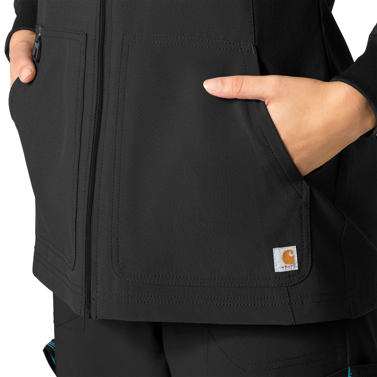 Carhartt Force Cross-Flex Women's Front Zip Utility Jacket - Black