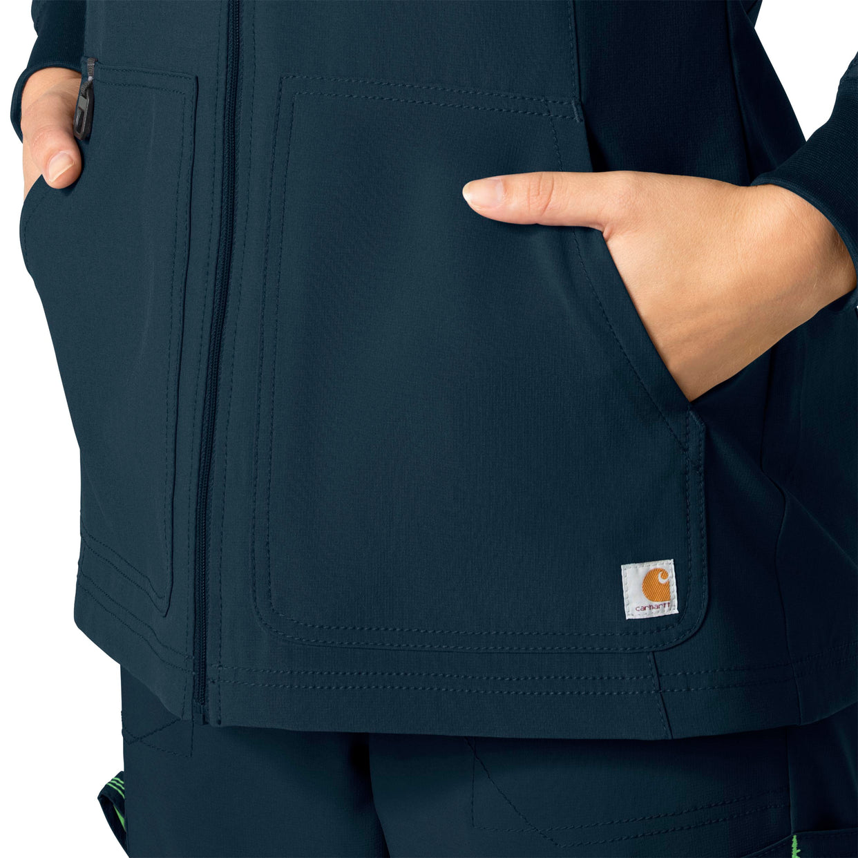 Carhartt Force Cross-Flex Women's Front Zip Utility Jacket - Navy