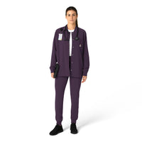 Force Cross-Flex Women's Shirt Jacket Black Plum full scrub set