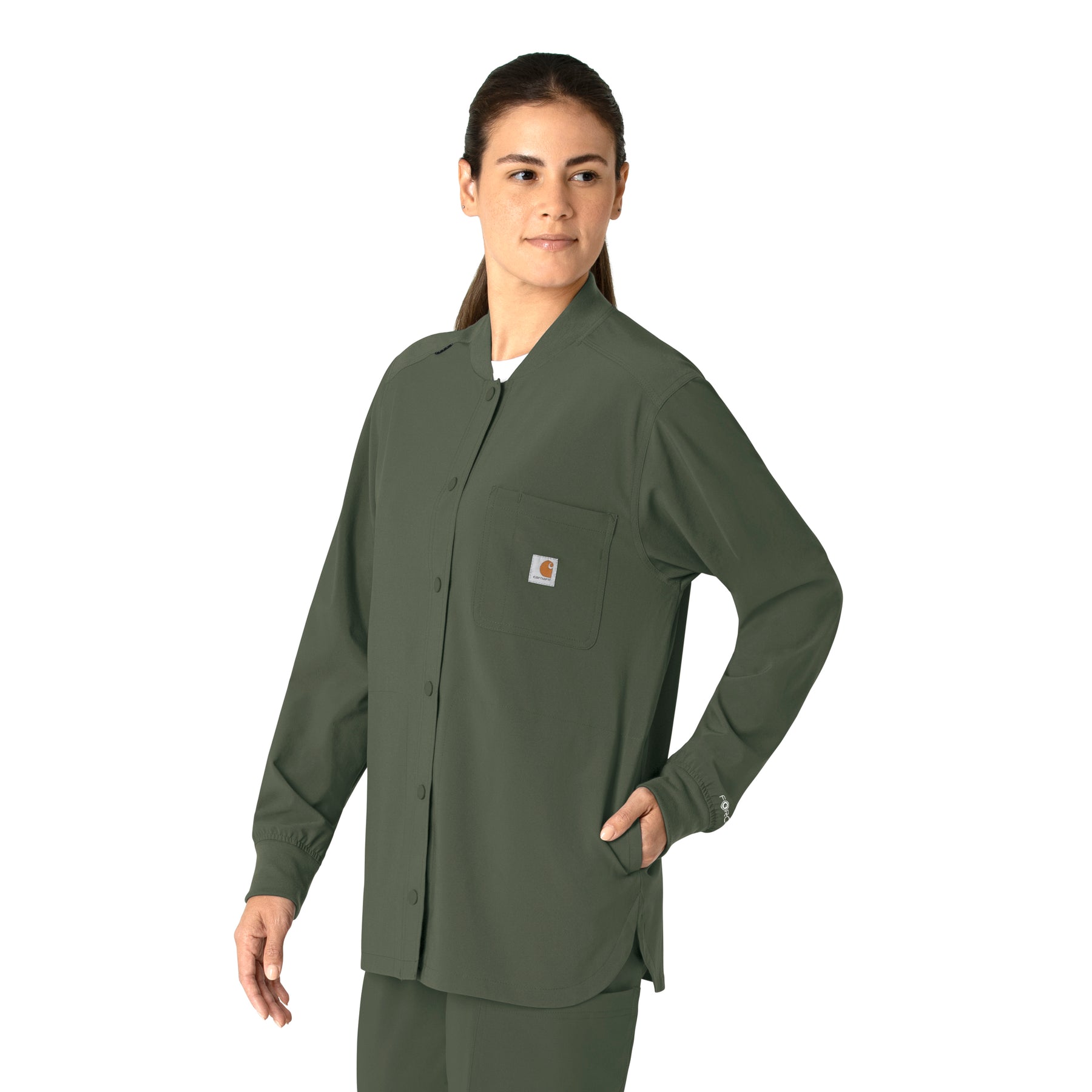 Force Cross-Flex Women's Shirt Jacket Olive side view