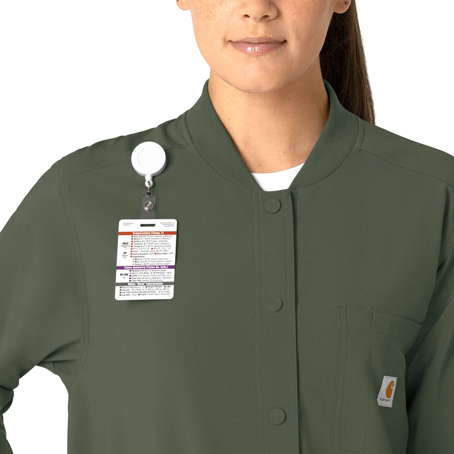 Force Cross-Flex Women's Shirt Jacket Olive front detail
