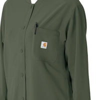 Force Cross-Flex Women's Shirt Jacket Olive side detail 1