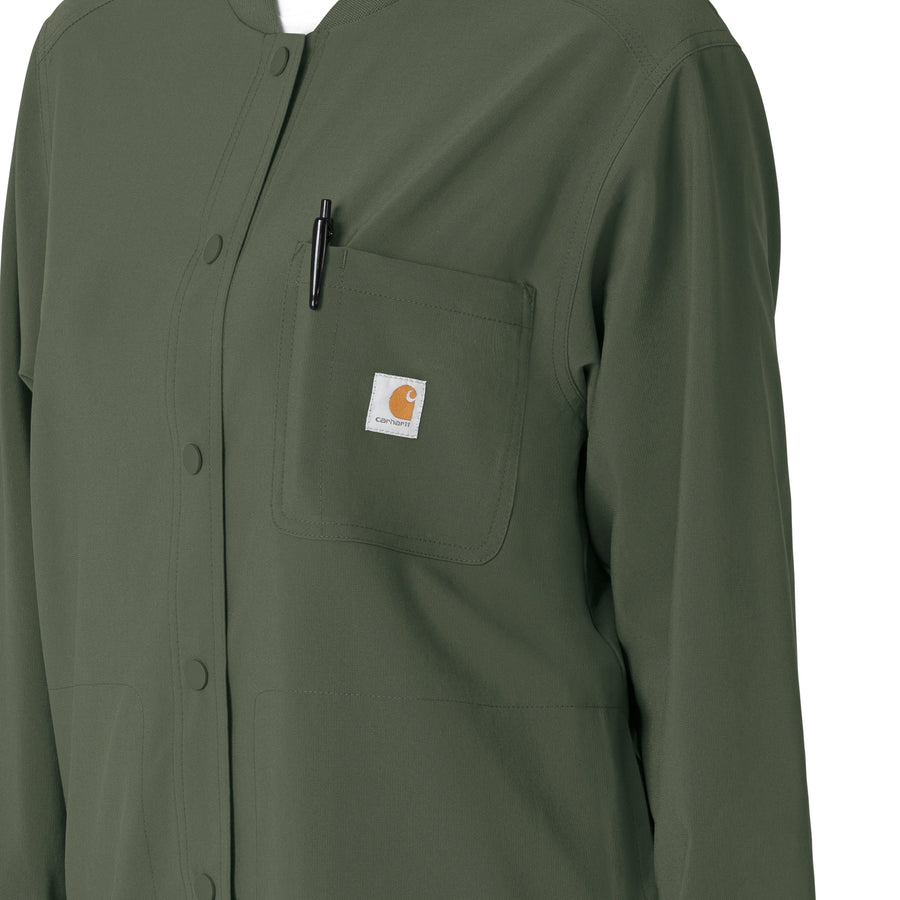 Force Cross-Flex Women's Shirt Jacket Olive side detail 1