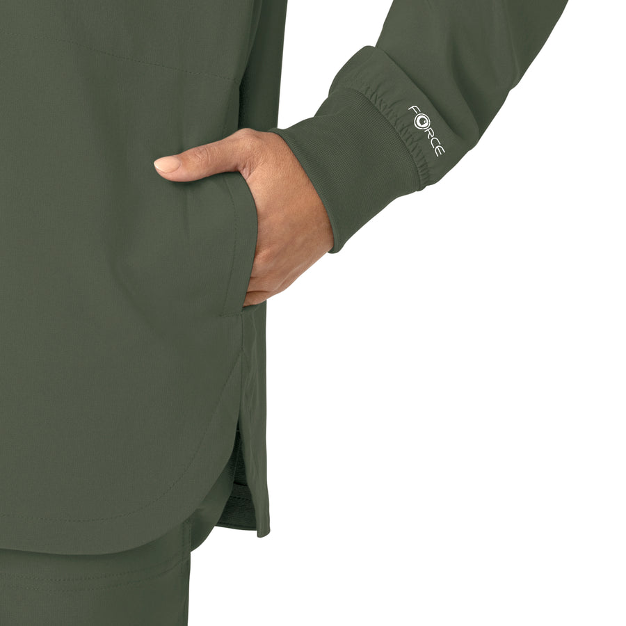 Force Cross-Flex Women's Shirt Jacket Olive side detail 2