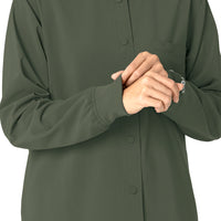 Force Cross-Flex Women's Shirt Jacket Olive rib knit cuff