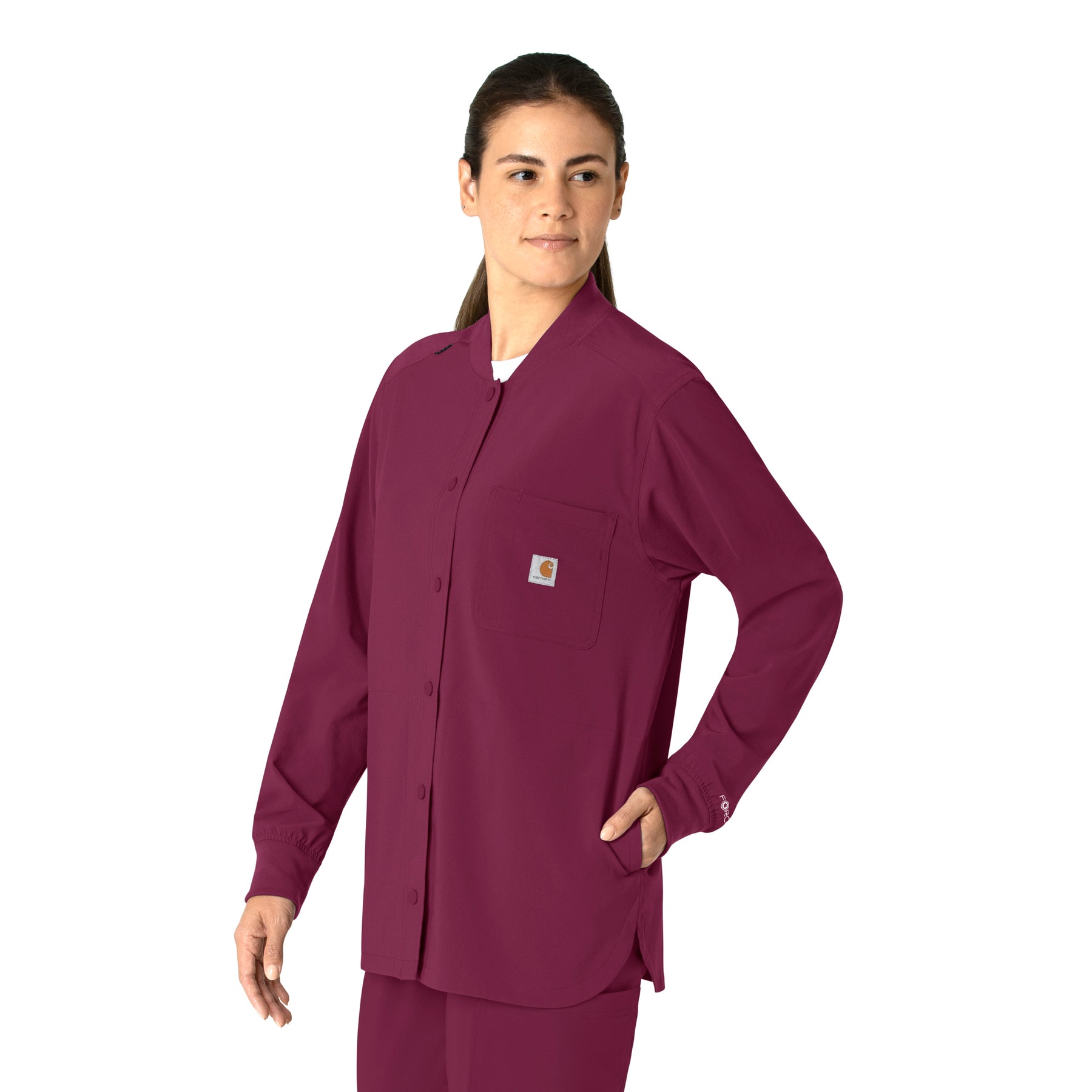 Force Cross-Flex Women's Shirt Jacket Wine side view