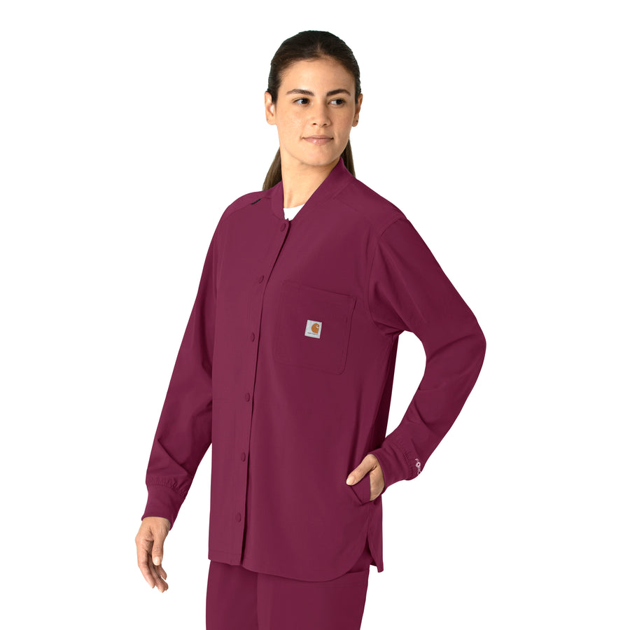 Force Cross-Flex Women's Shirt Jacket Wine side view