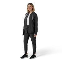 Force Cross-Flex Women's Lightweight Scrub Jacket Black full scrub set