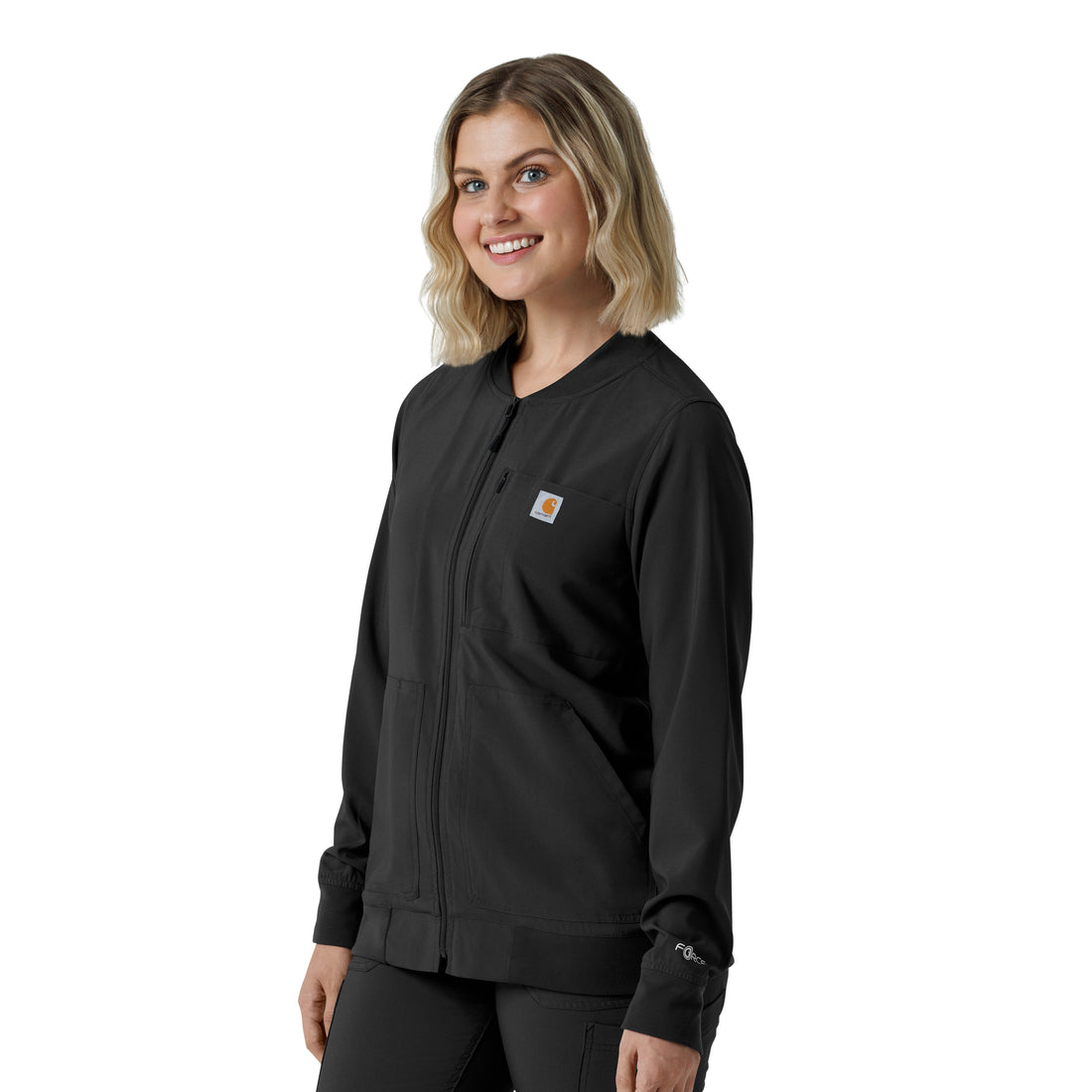 Force Cross-Flex Women's Lightweight Scrub Jacket Black side view