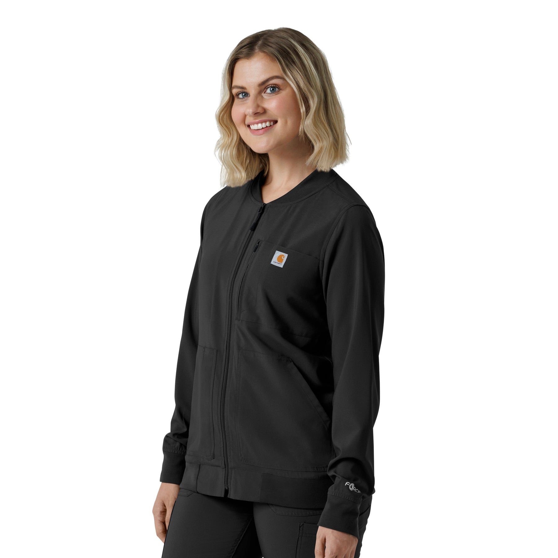 Force Cross-Flex Women's Lightweight Scrub Jacket Black side view