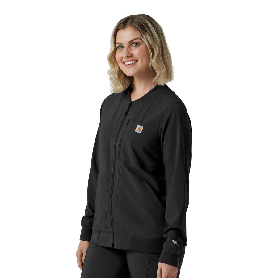 Force Cross-Flex Women's Lightweight Scrub Jacket Black side view