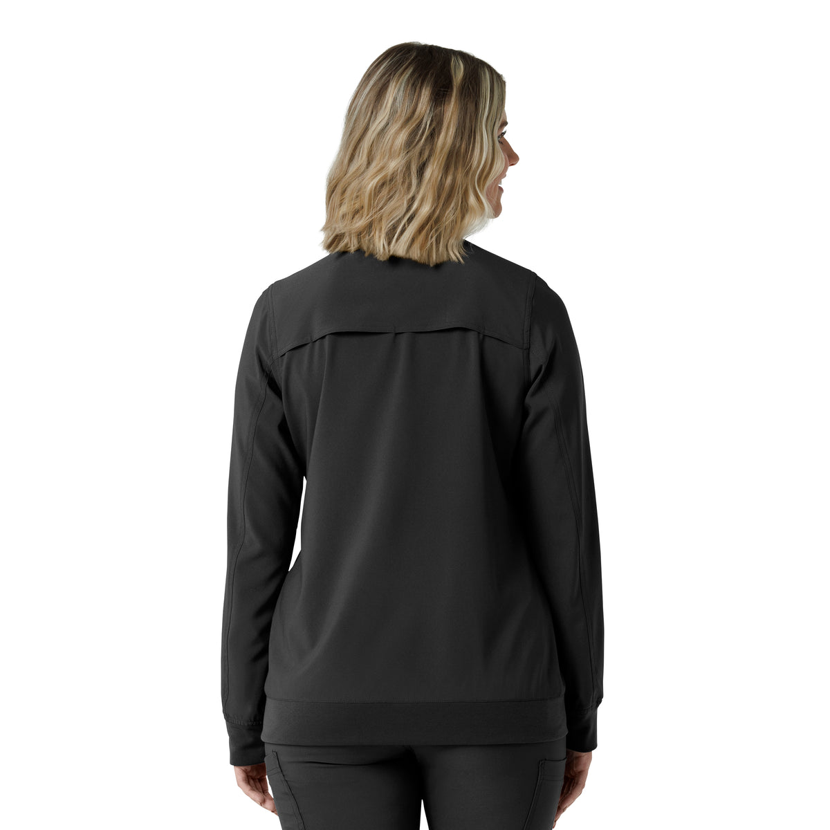 Force Cross-Flex Women's Lightweight Scrub Jacket Black back view