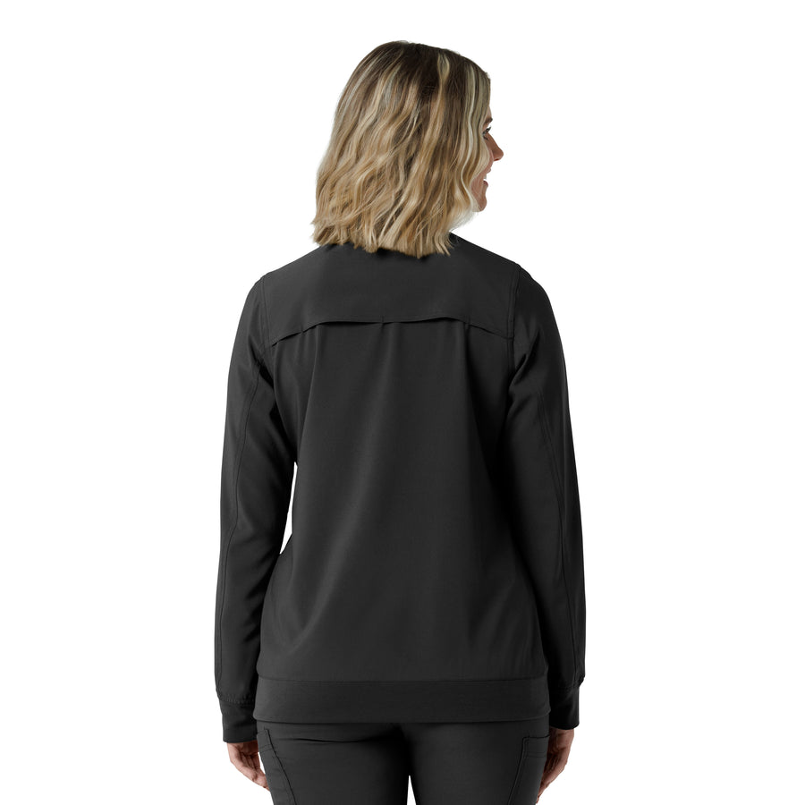 Force Cross-Flex Women's Lightweight Scrub Jacket Black back view