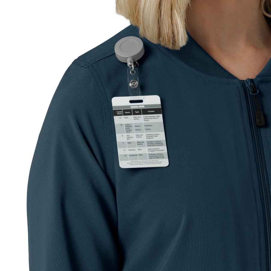 Force Cross-Flex Women's Lightweight Scrub Jacket Navy side detail 1