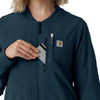 Force Cross-Flex Women's Lightweight Scrub Jacket Navy side detail 2
